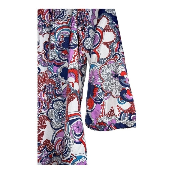 LIBERTY OF LONDON for Target Tunic Blue Purple Red Floral 3/4 Slv Blouse Sz XS - Picture 3 of 7